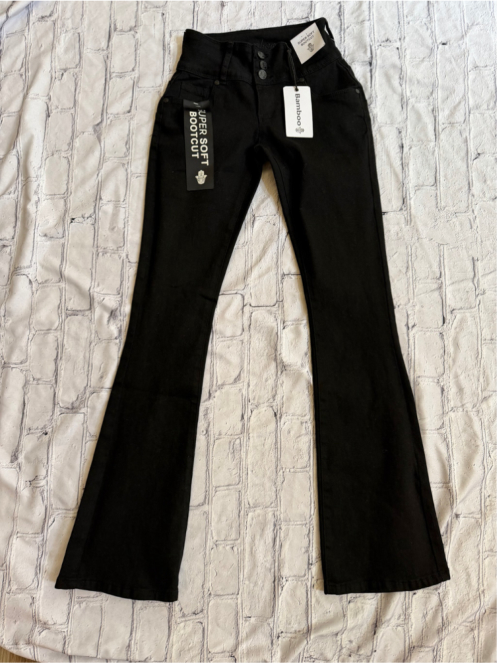 NEW Women's Bamboo Jeans Black Super Soft Bootcut Jeans